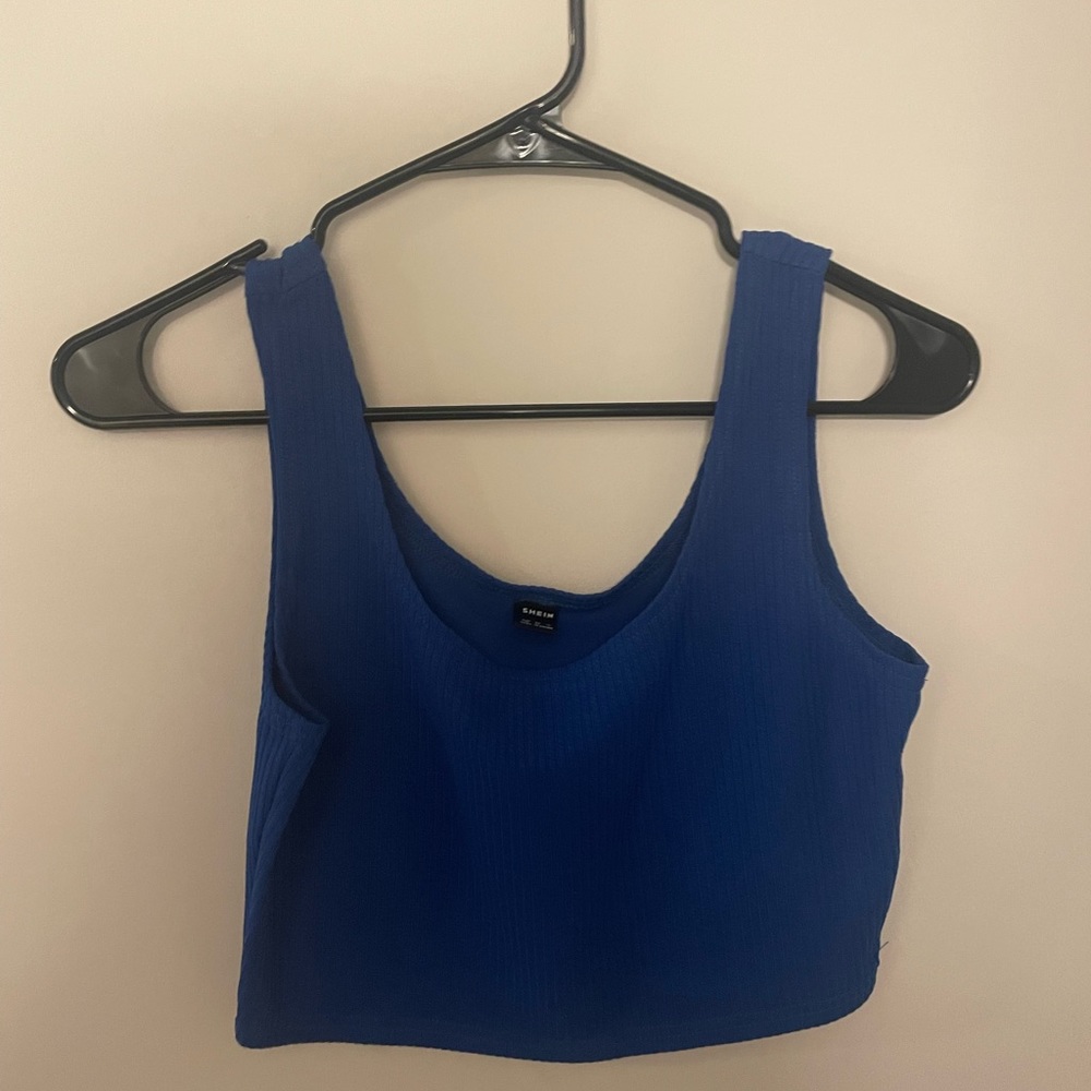 Shein blue crop top